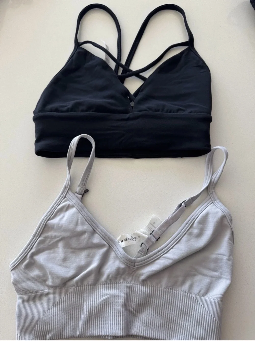 lululemon athletica Black & Light Gray Dual Strappy Sports Bras